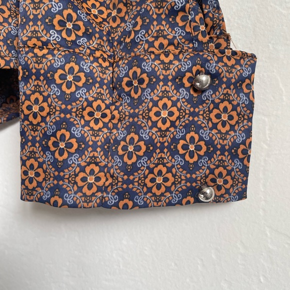 Of White Long Sleeve Vintage Silky Floral Blouse Side Zipper Bow Detail XS - Picture 6 of 8